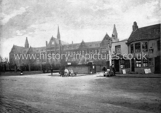 St Pauls's School with the Old Red Cow Public House, Hammersmith, London. c.1890's